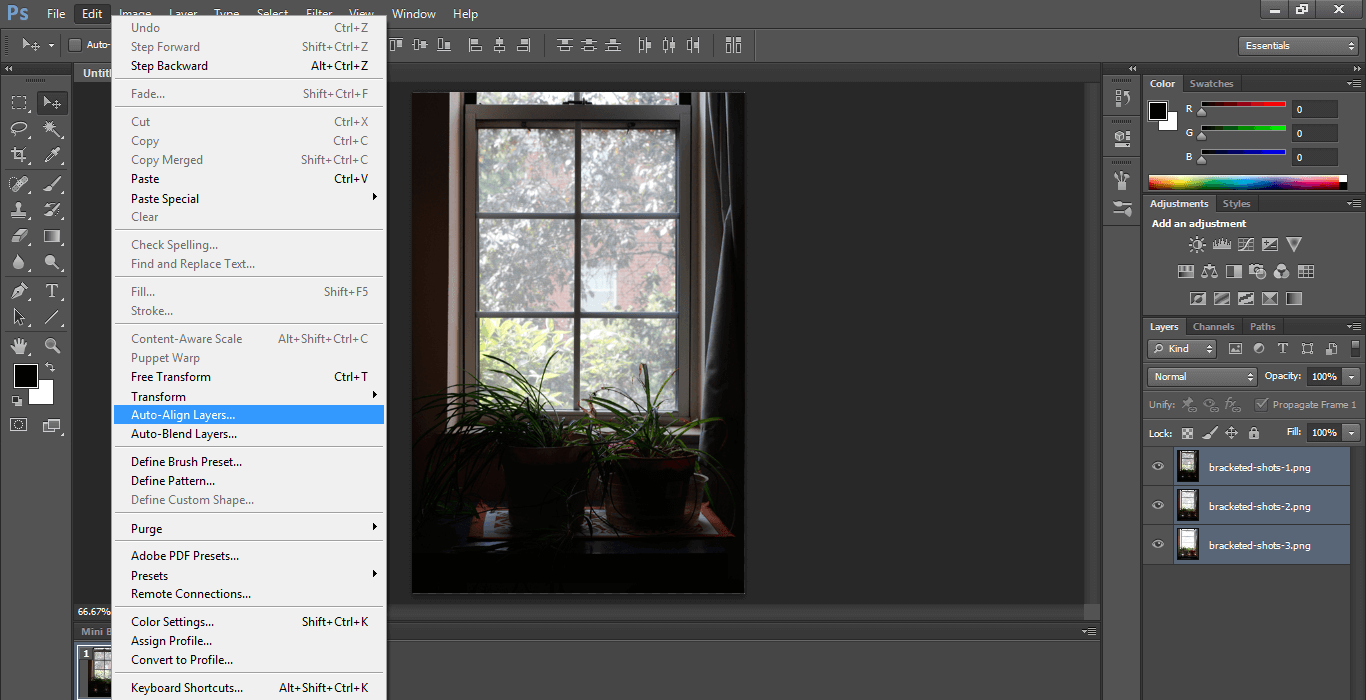 Adobe Photoshop Align Layers