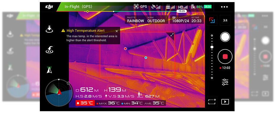 DJI Zenmuse XT display