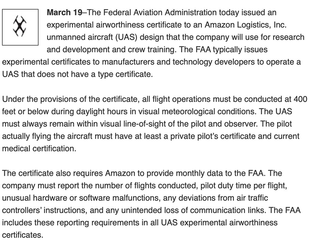 certificato FAA