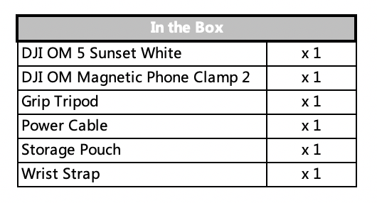 contenuto della confezione dji om 5