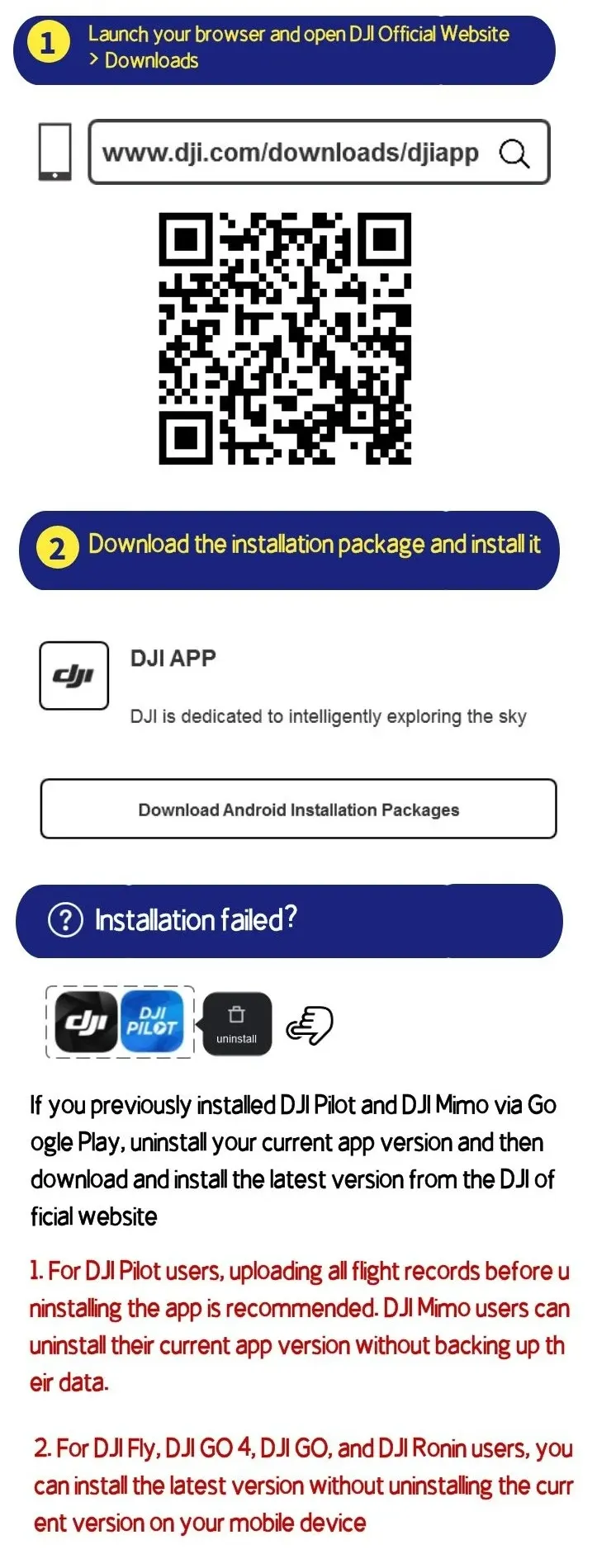 guida aggiornamento dji