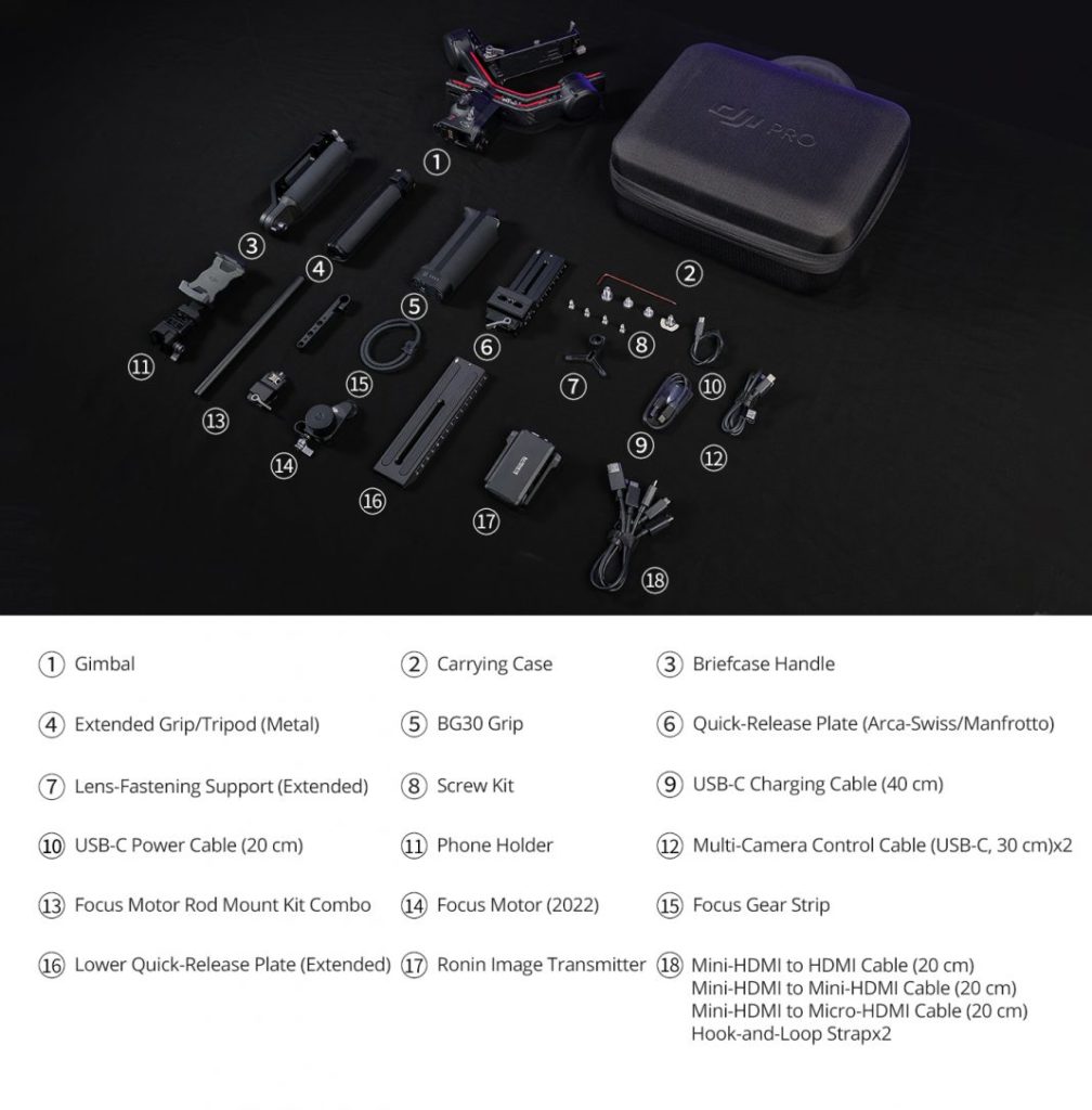 dji rs 3 pro combo in the box