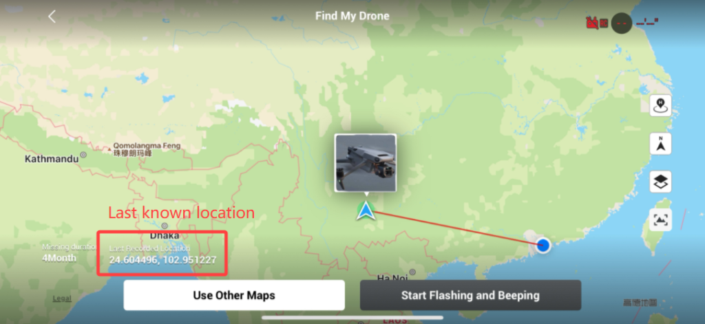 mappa posizione drone